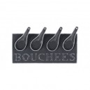 PLAT AVEC 4 CUILLERES "BOUCHEES" ANTHRACITE 26 X 12 CM