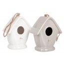 NICHOIR CER BLANC/BEIGE 15X10X18CM ASS2