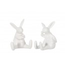 LAPIN ASSIS CER BLANC S 9X8X9CM ASS2