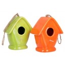 NICHOIR CER ORANGE/VERT 15X10X18CM ASS2