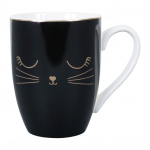 MUG COF MIAOU NOIR+DORE 35CL