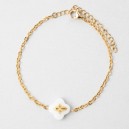 BRACELET TREFLE DRE+BLC L15+5