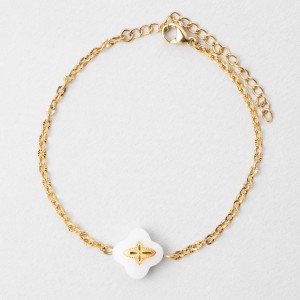 BRACELET TREFLE DRE+BLC L15+5