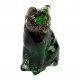 DECO CHAT FELIN VERT+DORE H9.5