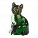 DECO CHAT FELIN VERT+DORE H9.5