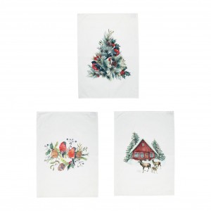 TORCHON CHALET BLANC 50X70