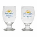 GOBELET X2 PASTIS BLEU+JAUNE 30CL-D8XH13.5CM VERRE