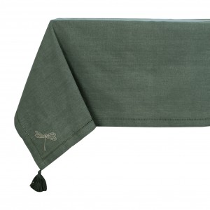 NAPPE RECTANGLE SPLENDEUR VERT 250X145CM COTON