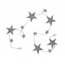 GUIRLANDE ETOILES MET GRIS LONG 130CM