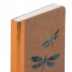 CARNET NOTE LIBELLULE OWARI BRUN 9X14CM-176 PAGES PAPIER KRAFT