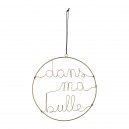 DECO SUSP BULLE METAL DORE D25