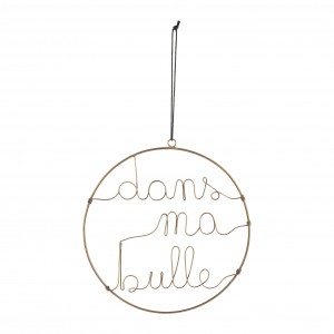 DECO SUSP BULLE METAL DORE D25