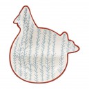 PLAT POULE VINT BLE 25X26X4.5