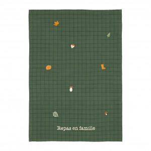 TORCHON CUEILLETTE VERT 50X70